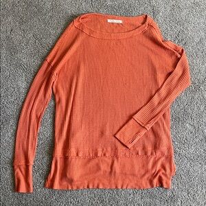 We The Free Vibrant Orange Textured Top
